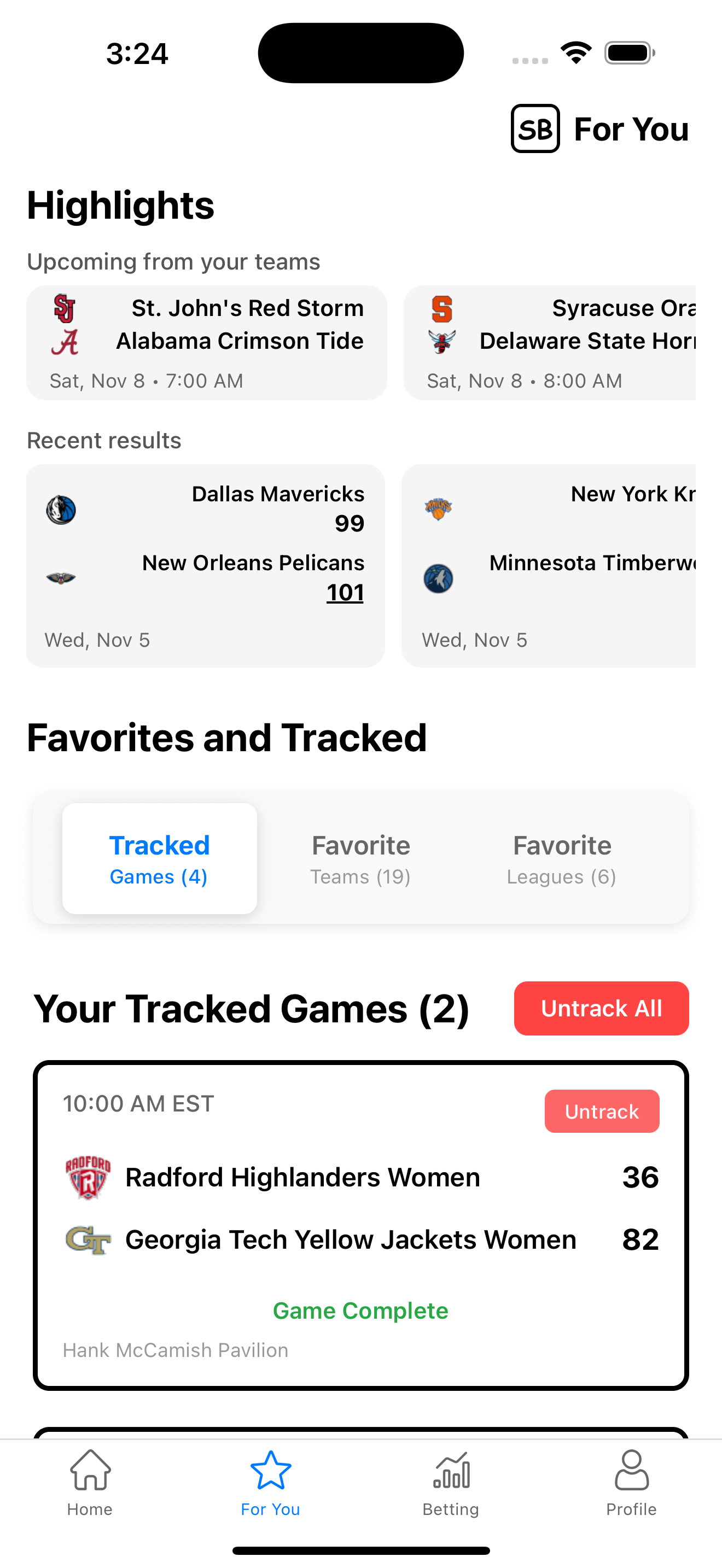 SportBusy personalized feed